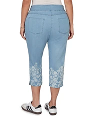 Ruby Rd. Plus Size Tencel™ Relaxed Printed Hem Pull-On Jeans