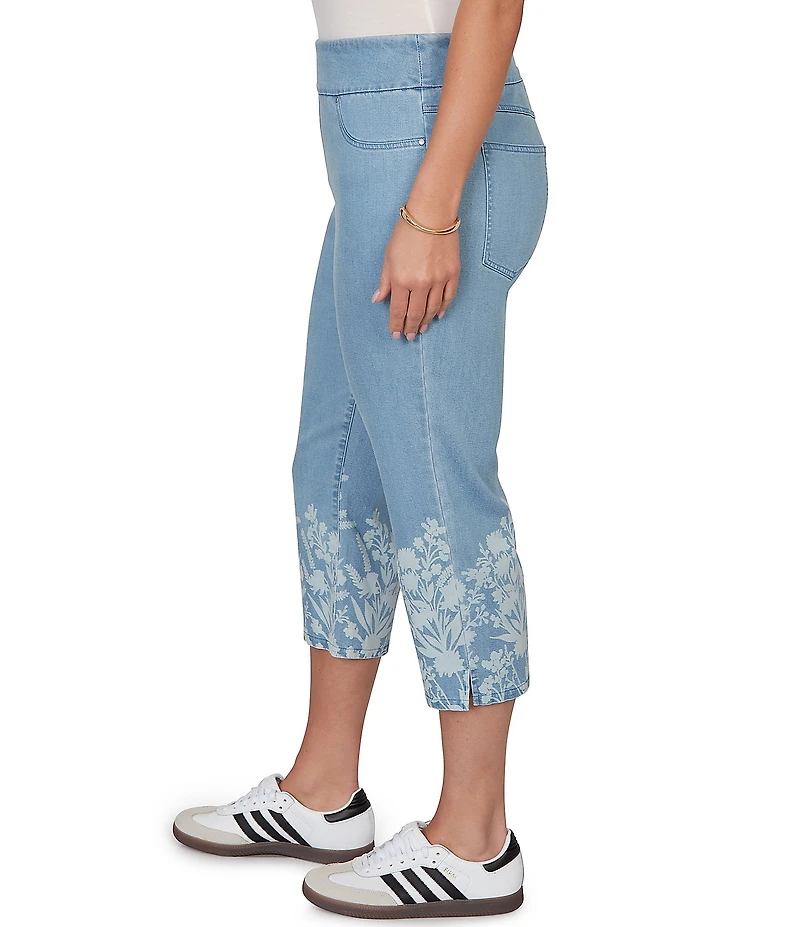 Ruby Rd. Plus Size Tencel™ Relaxed Printed Hem Pull-On Jeans