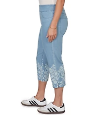 Ruby Rd. Plus Size Tencel™ Relaxed Printed Hem Pull-On Jeans