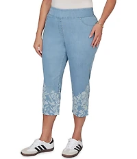 Ruby Rd. Plus Size Tencel™ Relaxed Printed Hem Pull-On Jeans