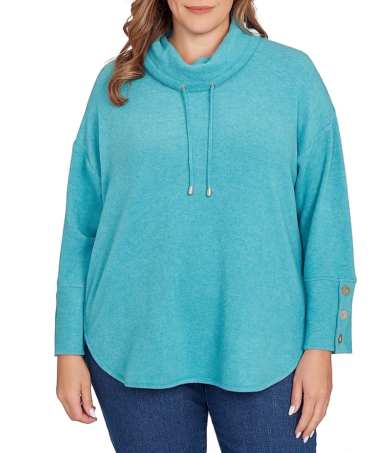 Ruby Rd. Plus Size Ultra-Soft Cowl Neck Long Sleeve Knit Sweater