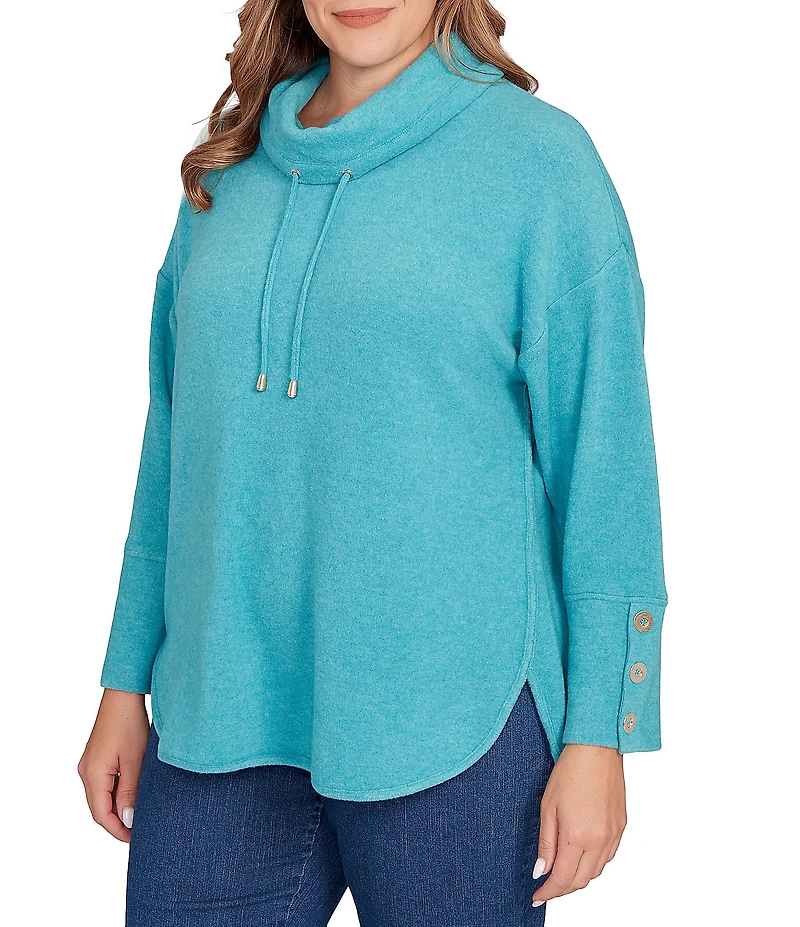 Ruby Rd. Plus Size Ultra-Soft Cowl Neck Long Sleeve Knit Sweater