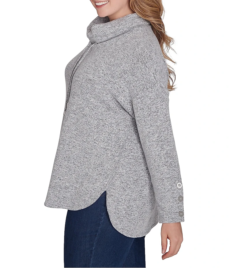 Ruby Rd. Plus Size Ultra-Soft Cowl Neck Long Sleeve Knit Sweater