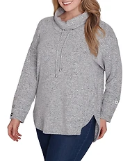 Ruby Rd. Plus Size Ultra-Soft Cowl Neck Long Sleeve Knit Sweater