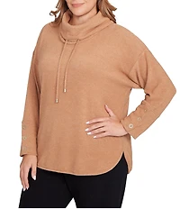 Ruby Rd. Plus Size Ultra-Soft Cowl Neck Long Sleeve Knit Sweater