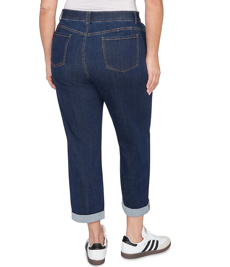 Ruby Rd. Plus Size Ultra-Soft Rolled Hem Girlfriend Jeans