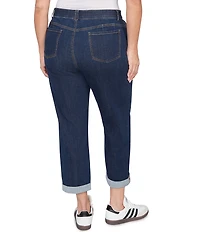 Ruby Rd. Plus Size Ultra-Soft Rolled Hem Girlfriend Jeans