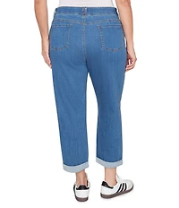 Ruby Rd. Plus Size Ultra-Soft Rolled Hem Girlfriend Jeans