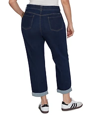 Ruby Rd. Plus Size Ultra-Soft Rolled Hem Girlfriend Jeans