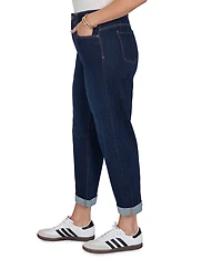 Ruby Rd. Plus Size Ultra-Soft Rolled Hem Girlfriend Jeans