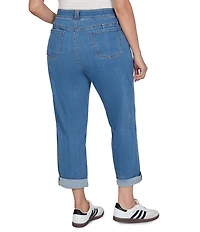 Ruby Rd. Plus Size Ultra-Soft Rolled Hem Girlfriend Jeans