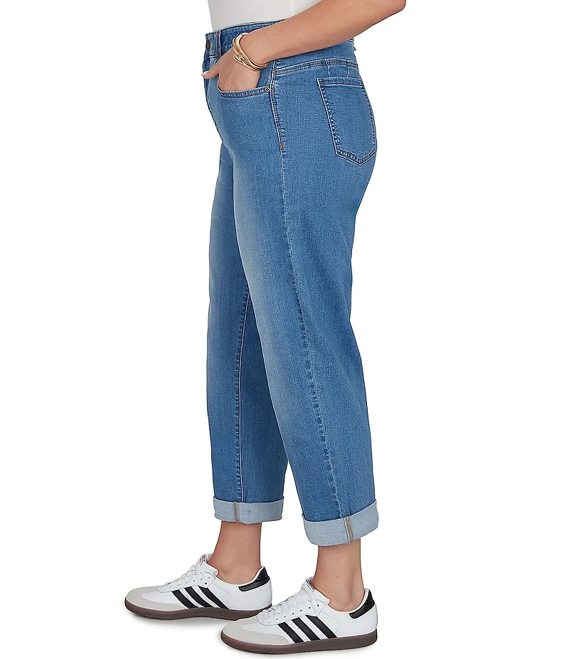 Ruby Rd. Plus Size Ultra-Soft Rolled Hem Girlfriend Jeans