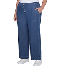 Ruby Rd. Plus Size Wide-Leg Button-Front Jeans
