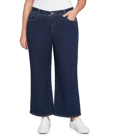 Ruby Rd. Plus Size Wide Leg Pull-On Denim Jeans