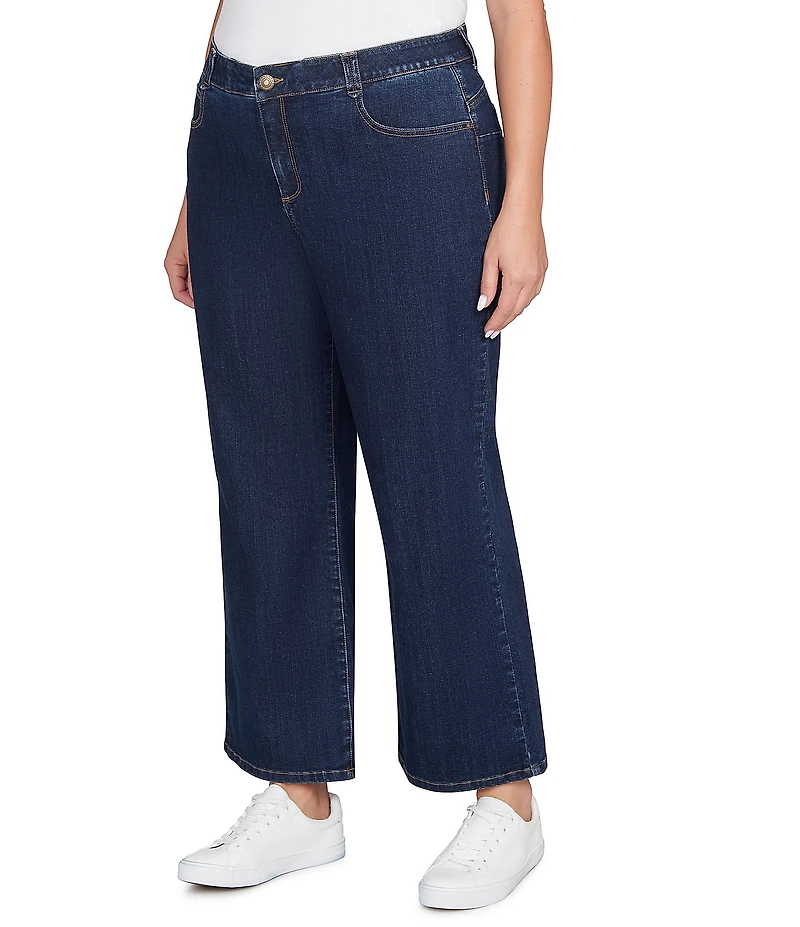Ruby Rd. Plus Size Wide Leg Pull-On Denim Jeans