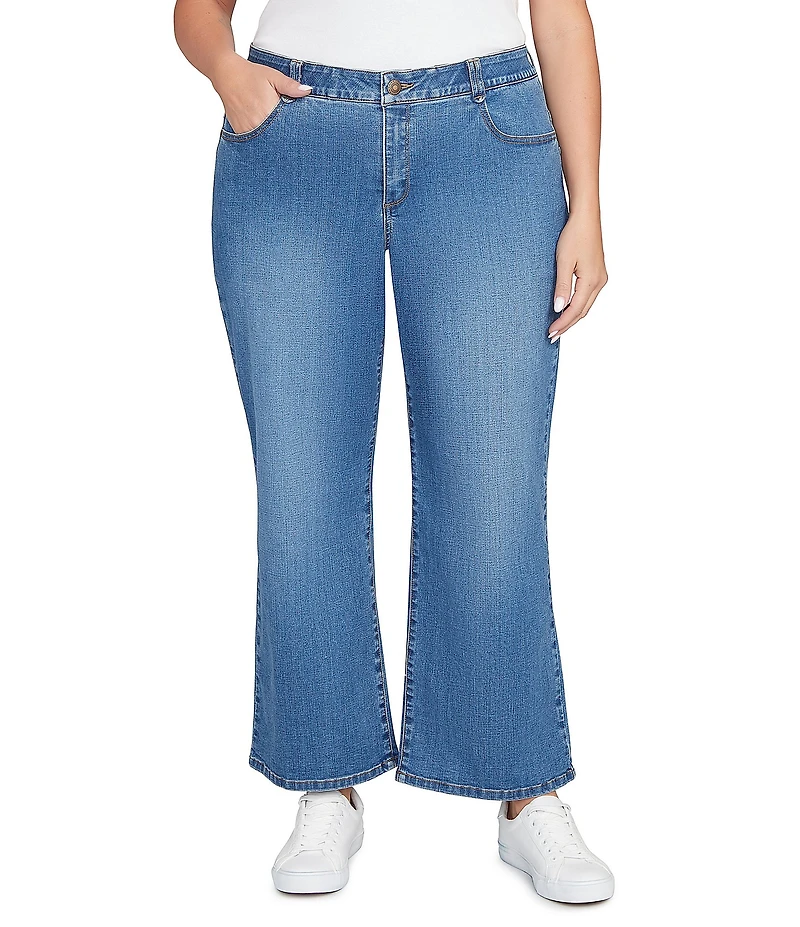 Ruby Rd. Plus Size Wide Leg Pull-On Denim Jeans
