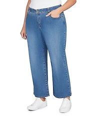 Ruby Rd. Plus Size Wide Leg Pull-On Denim Jeans