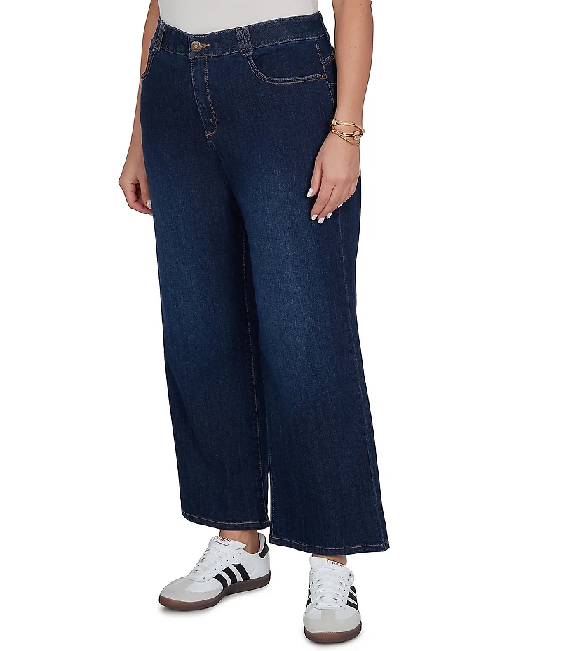 Ruby Rd. Plus Size Wide Leg Pull-On Denim Jeans