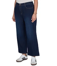 Ruby Rd. Plus Size Wide Leg Pull-On Denim Jeans