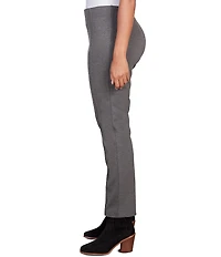 Ruby Rd. Ponte Knit Pintuck Straight Leg Pull-On Pants