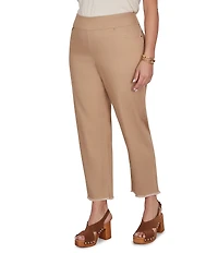 Ruby Rd. Relaxed Fringe Hem Pull-On Ankle Denim Pant