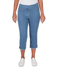 Ruby Rd. Relaxed Fringe Hem Pull-On Denim Pants