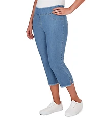 Ruby Rd. Relaxed Fringe Hem Pull-On Denim Pants