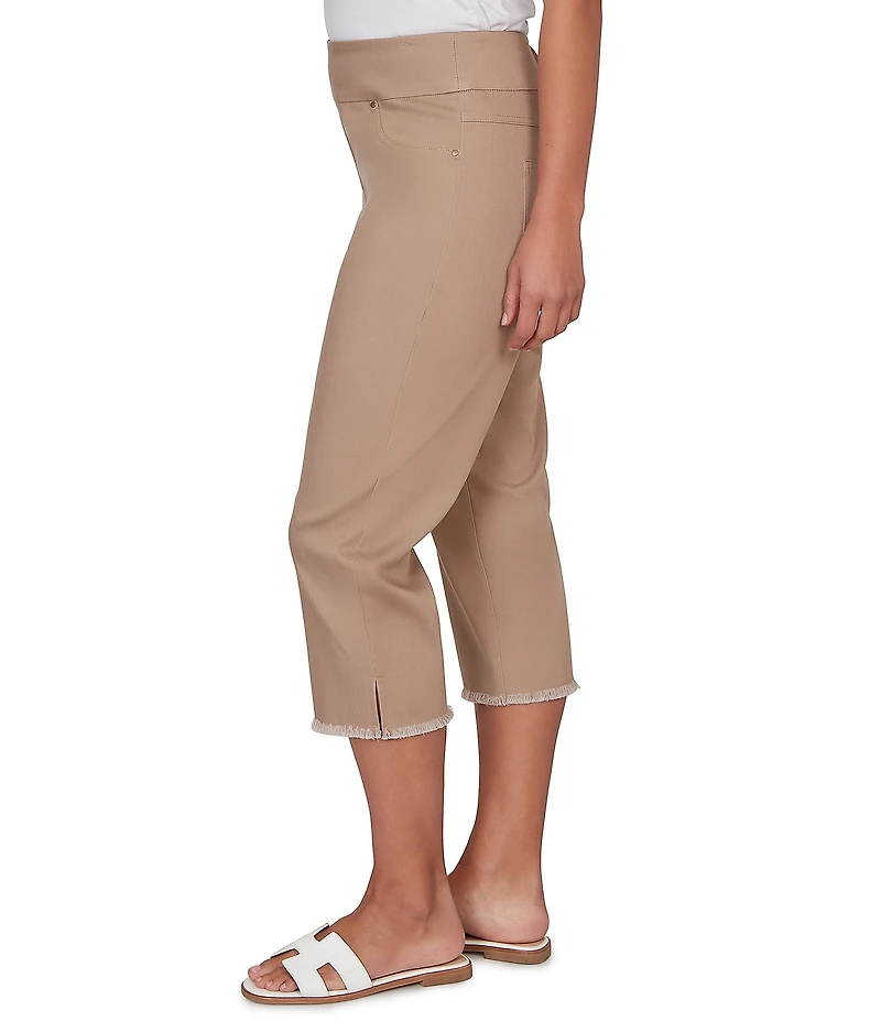 Ruby Rd. Relaxed Fringe Hem Pull-On Denim Pants