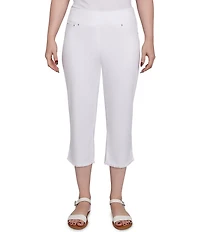 Ruby Rd. Relaxed Fringe Hem Pull-On Denim Pants