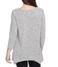 Ruby Rd. Scoop Neck 3/4 Sleeve Sharkbite Hem Knit Top
