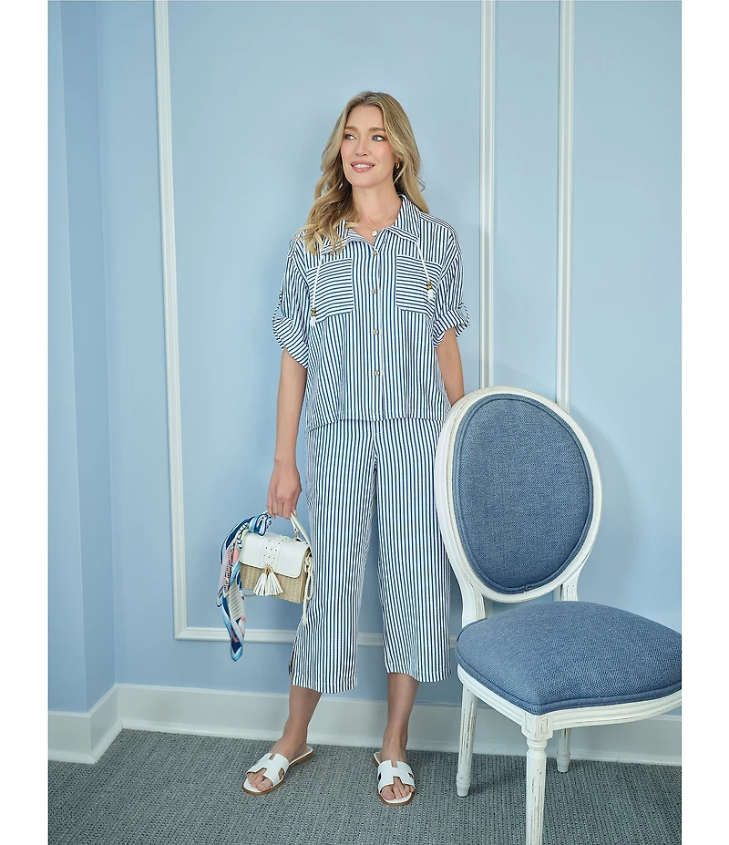 Ruby Rd. Seersucker Stripe Capri Pant