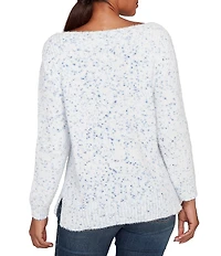 Ruby Rd. Soft Chenille Eyelash Boat Neck Long Sleeve Sweater