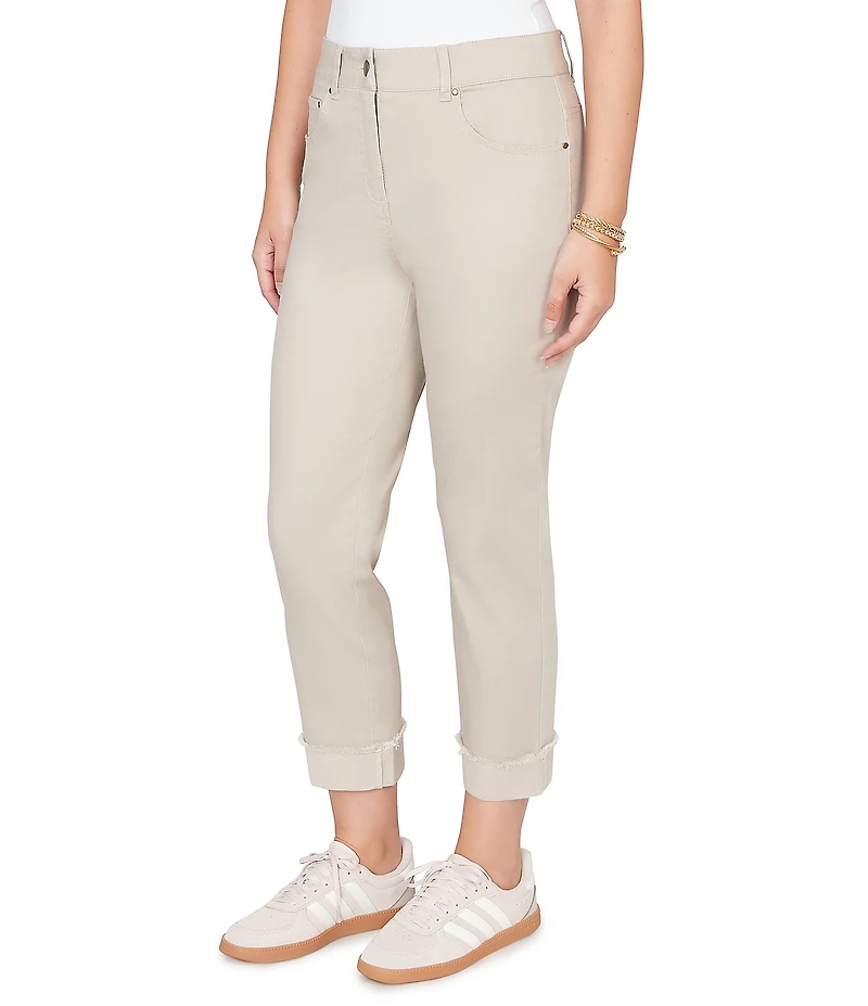 Ruby Rd. Soft Stretch Twill Cuffed Hem Girlfriend Pants
