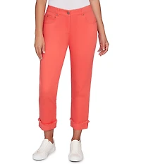 Ruby Rd. Soft Stretch Twill Cuffed Hem Girlfriend Pants