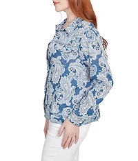 Ruby Rd. Soft Tencel™ Paisley Print Point Collar Long Sleeve Button-Front Jacket