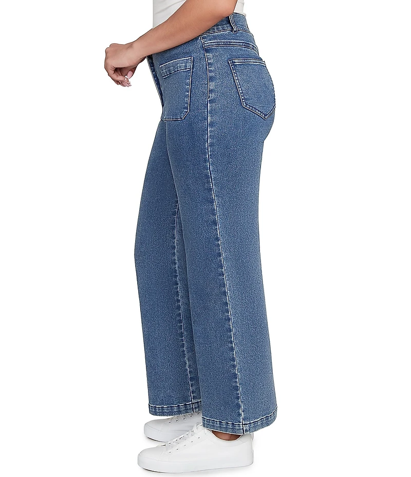 Ruby Rd. Soft Terry Wide Leg Relaxed Ankle Denim Jeans
