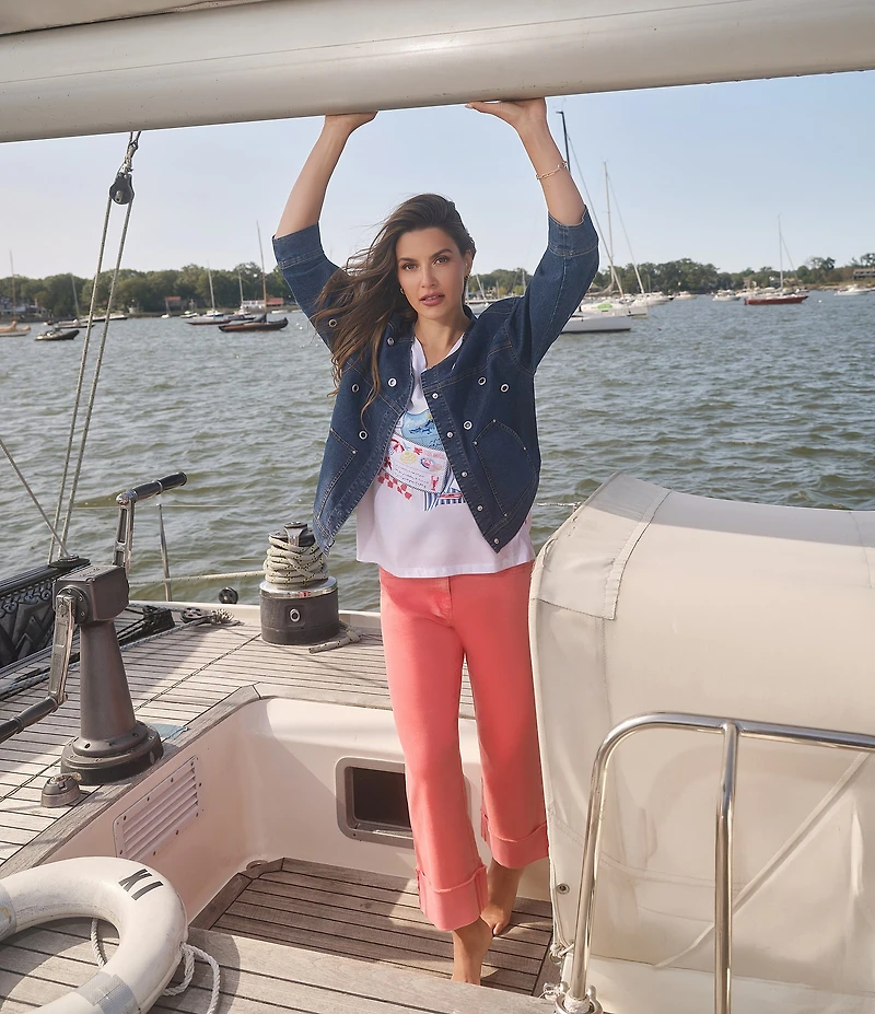 Ruby Rd. Softly Faded Cuffed Denim Jeans