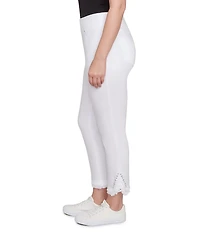 Ruby Rd. Straight Leg Embellished Fringe Hem Detail Pull-On Pants