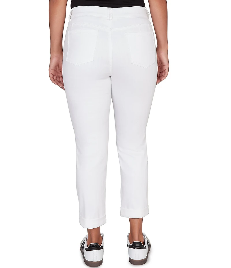 Ruby Rd. Straight Rolled Cuff Hem Girlfriend Jeans