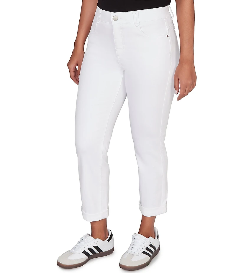 Ruby Rd. Straight Rolled Cuff Hem Girlfriend Jeans