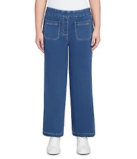 Ruby Rd. Stretch Cotton Blend Patch Pocket Wide Leg Pull-On Jeans