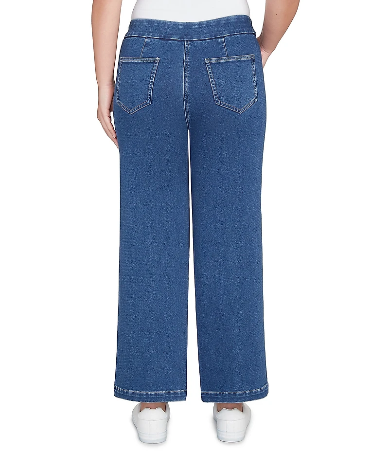 Ruby Rd. Stretch Cotton Blend Patch Pocket Wide Leg Pull-On Jeans
