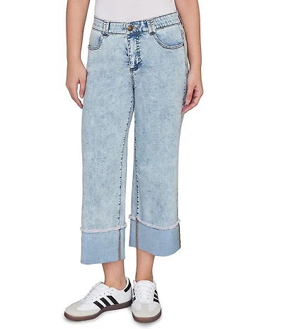 Ruby Rd. Ultra-Soft Denim Rolled Hem Wide Leg Jeans