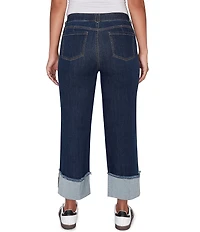 Ruby Rd. Ultra-Soft Denim Rolled Hem Wide Leg Jeans