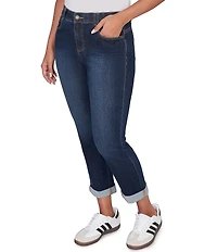 Ruby Rd. Ultra-Soft Rolled Hem Girlfriend Jeans