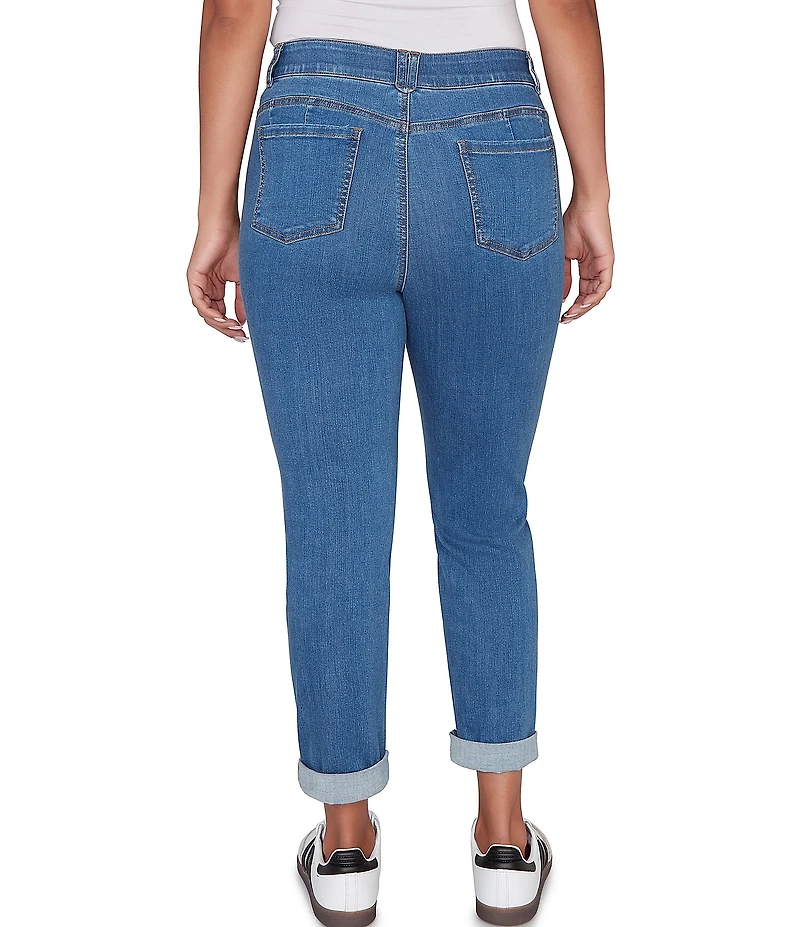 Ruby Rd. Ultra-Soft Rolled Hem Girlfriend Jeans