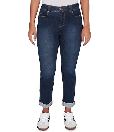 Ruby Rd. Ultra-Soft Rolled Hem Girlfriend Jeans