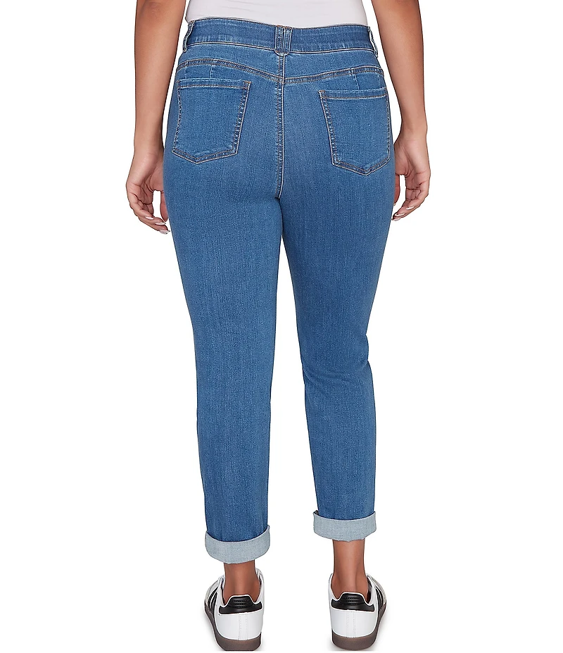 Ruby Rd. Ultra-Soft Rolled Hem Girlfriend Jeans