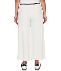 Ruby Rd. Wide Leg Contrast Striped Trim Pull-On Sweater Pants