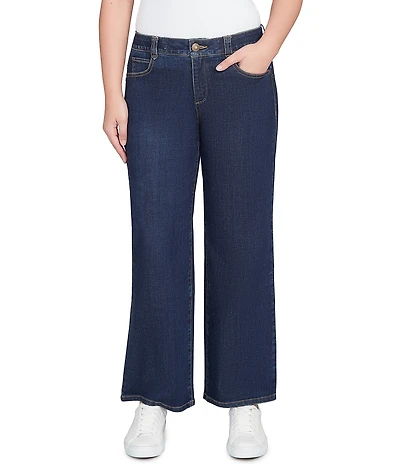Ruby Rd. Wide-Leg Pull-On Denim Jeans